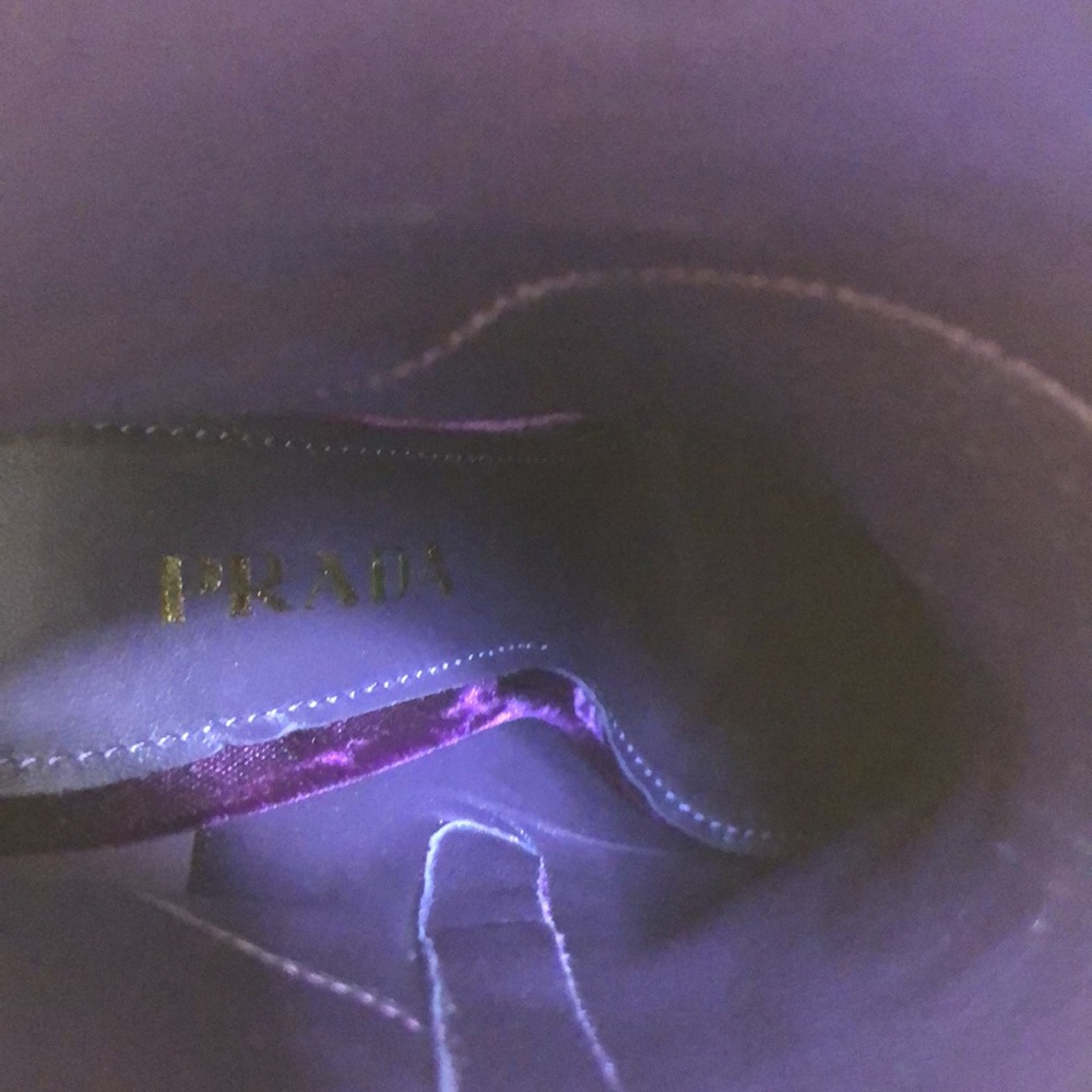 Prada Velvet 115 Magenta Platform Ankel Boots - 6 - Picture 12 of 15